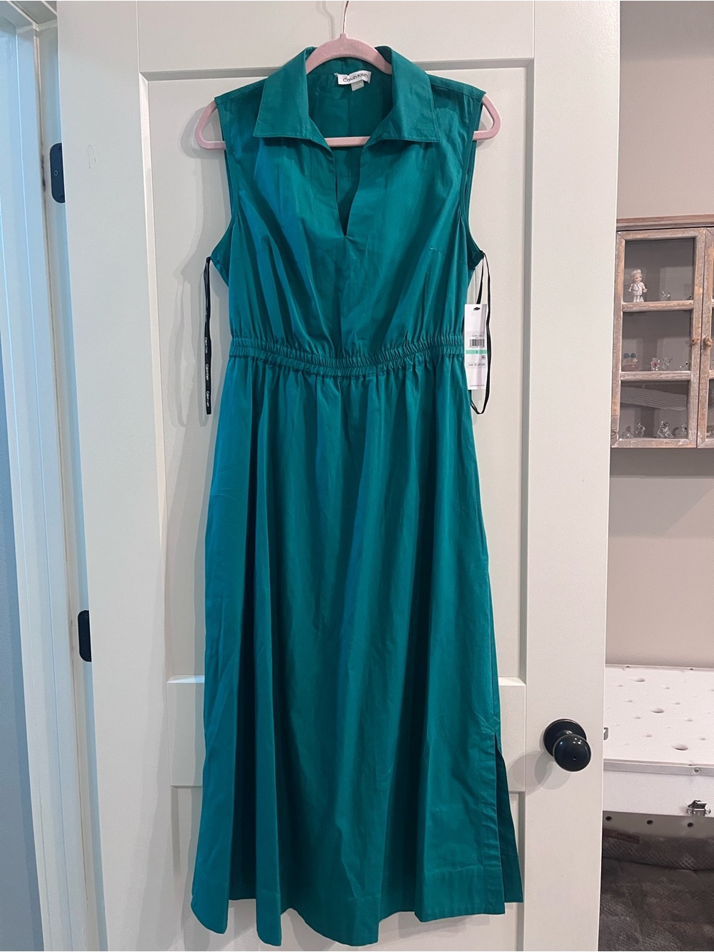 Calvin Klein Teal Sleeveless Maxi Dress-Skirt - Picture 2 of 4